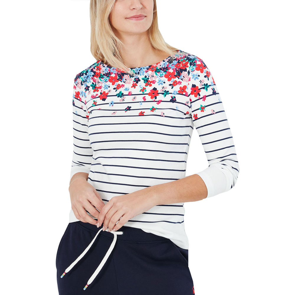 Joules Womens Harbour Print Relaxed Heavyweight Jersey Top Uk 20- Bust 47 (114cm)