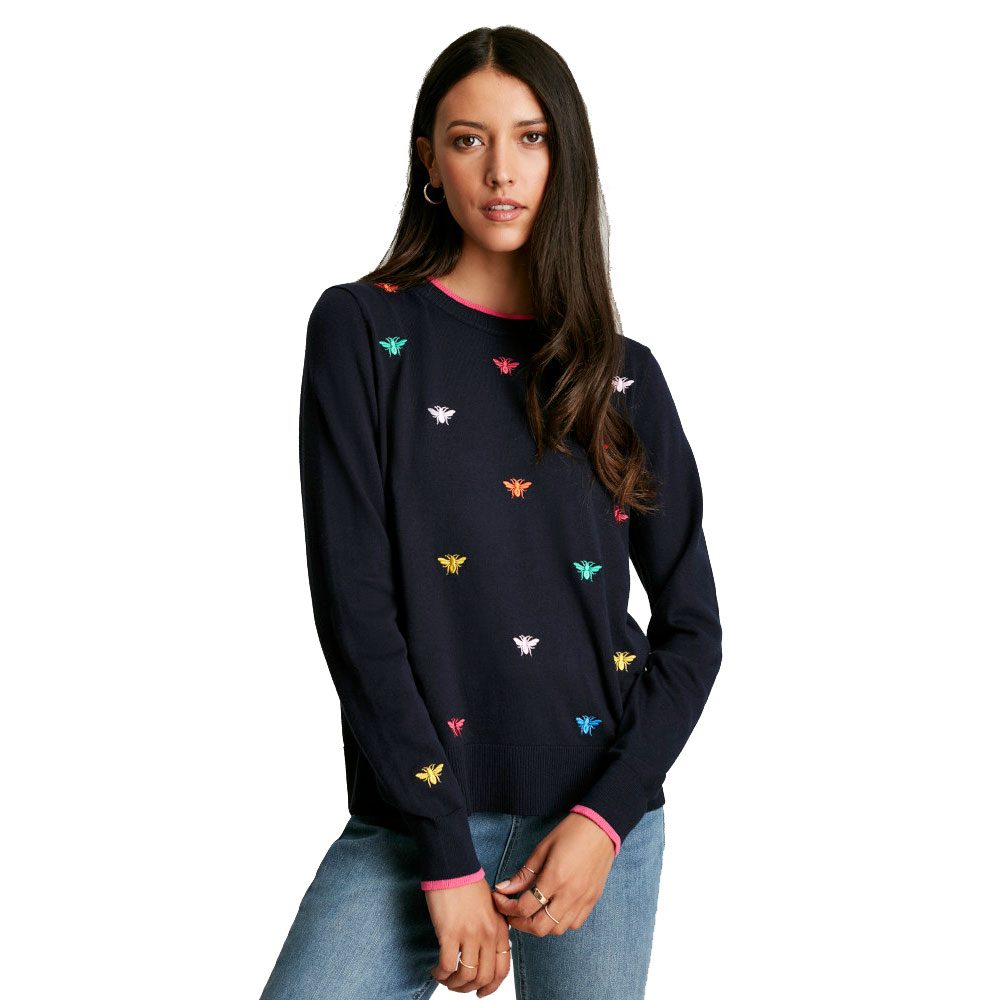 Joules Womens Mariella Intarsia Crew Neck Knitted Jumper Uk 10- Chest 35  (89cm)