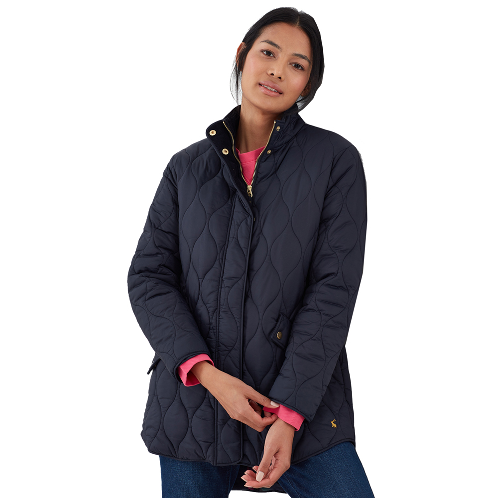 Joules Womens Rosedale Mid Length Warm Padded Quilted Coat Uk 10- Chest 35  (89cm)