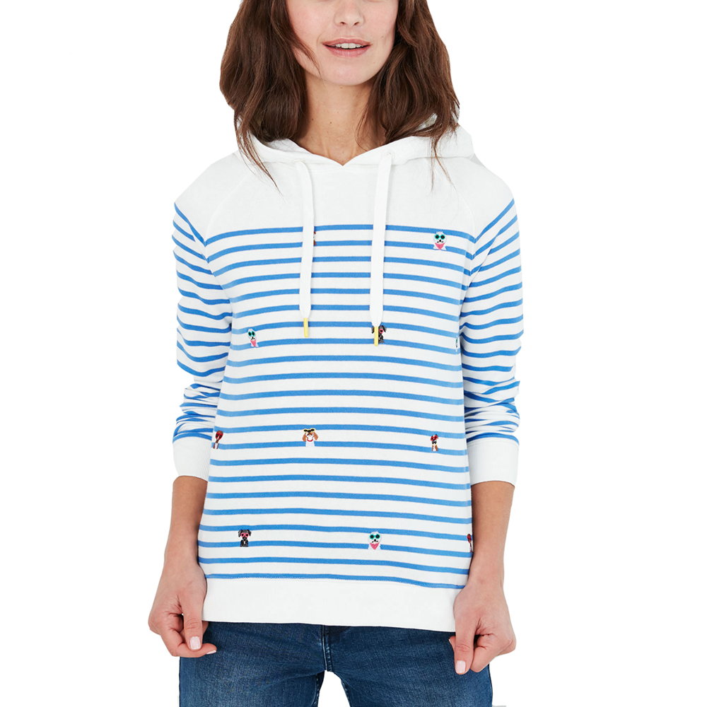 Joules Womens Rowley Emb Hooded Relaxed Fit Sweatshirt Uk 10- Chest 35  (89cm)