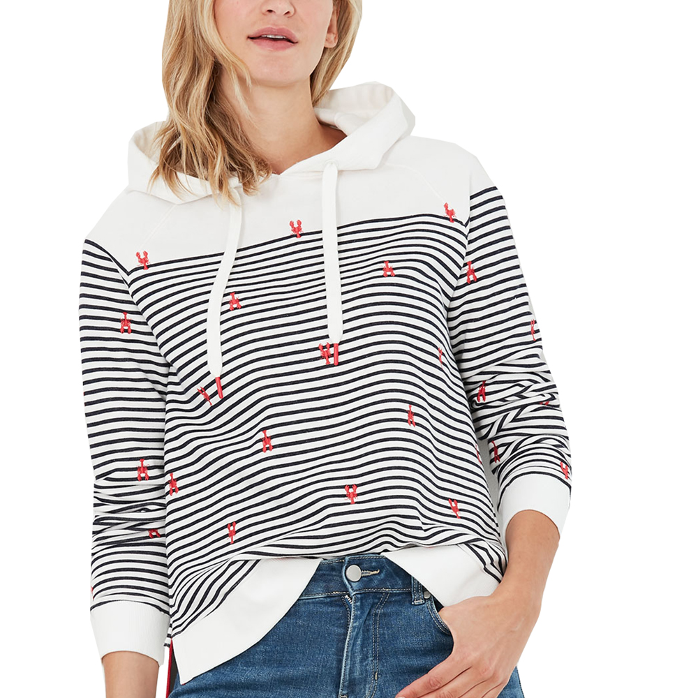 Joules Womens Rowley Embroidered Hooded Sweatshirt Uk 12- Bust 37  (94cm)
