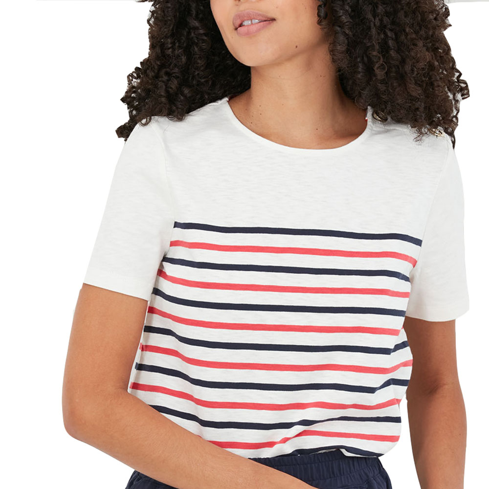 Joules Womens Short Sleeve Harbour Stripe Casual T Shirt Uk 20- Bust 47  (119cm)