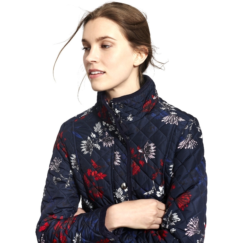 Joules Womens/ladies Newdale Print Quilted Polycotton Jacket Coat 10 - Bust 34 (86cm)