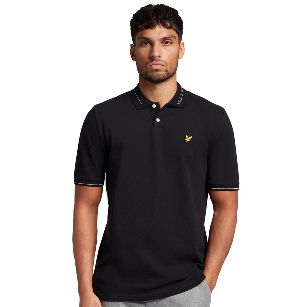 LyleandScott Mens Branded Ringer Short Sleeve Polo Shirt S - Chest 36-38 (91-96cm)