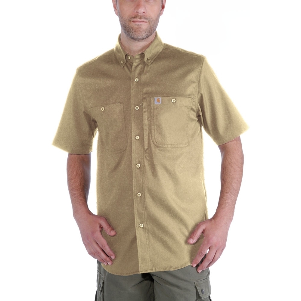 Carhartt Mens Rugged Prof Short Sleeve Button Work Shirt L - Chest 42-44 (107-112cm)