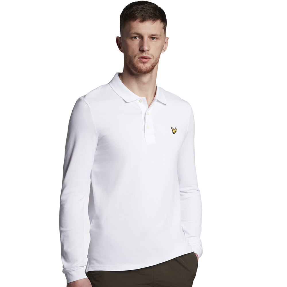 LyleandScott Mens Long Sleeve Collared Polo Shirt L - Chest 40-42 (101-106cm)