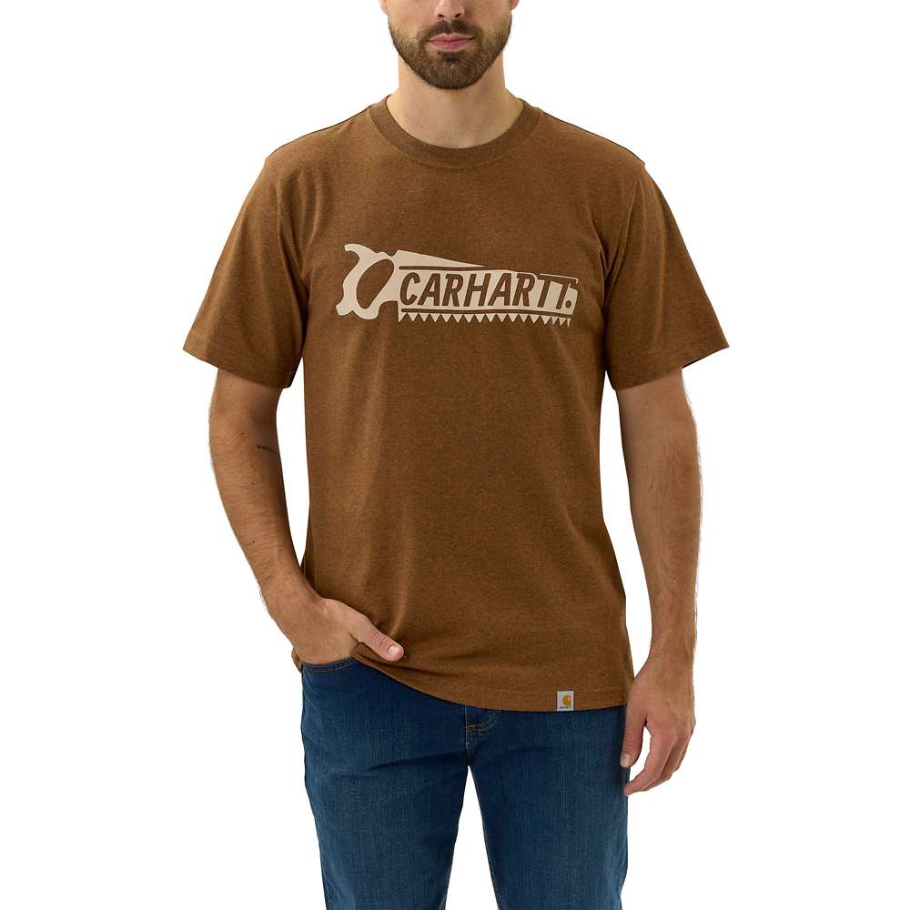 Carhartt Mens Saw Graphic Relaxed Fit Short Sleeve T Shirt L - Chest 42-44 (107-112cm)