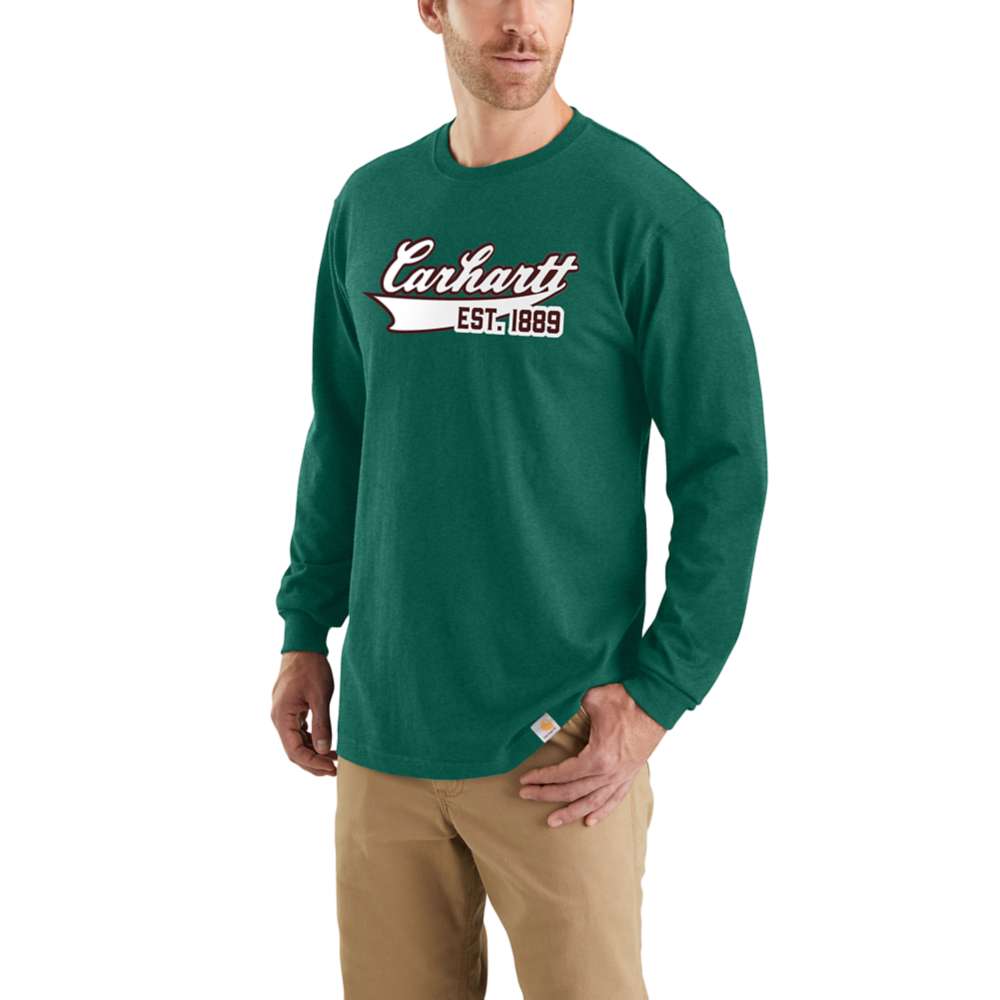 Carhartt Mens Script Graphic Relaxed Fit Long Sleeve T Shirt L - Chest 42-44 (107-112cm)