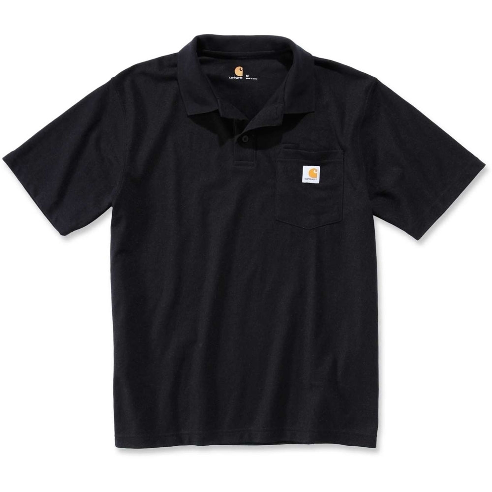 Carhartt Mens Short Sleeve Rib Knit Button Work Pocket Polo Shirt Xl - Chest 46-48 (117-122cm)