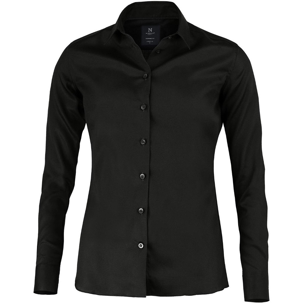 Nimbus Womens Portland Cotton Long Sleeve Shirt L- Uk Size 14