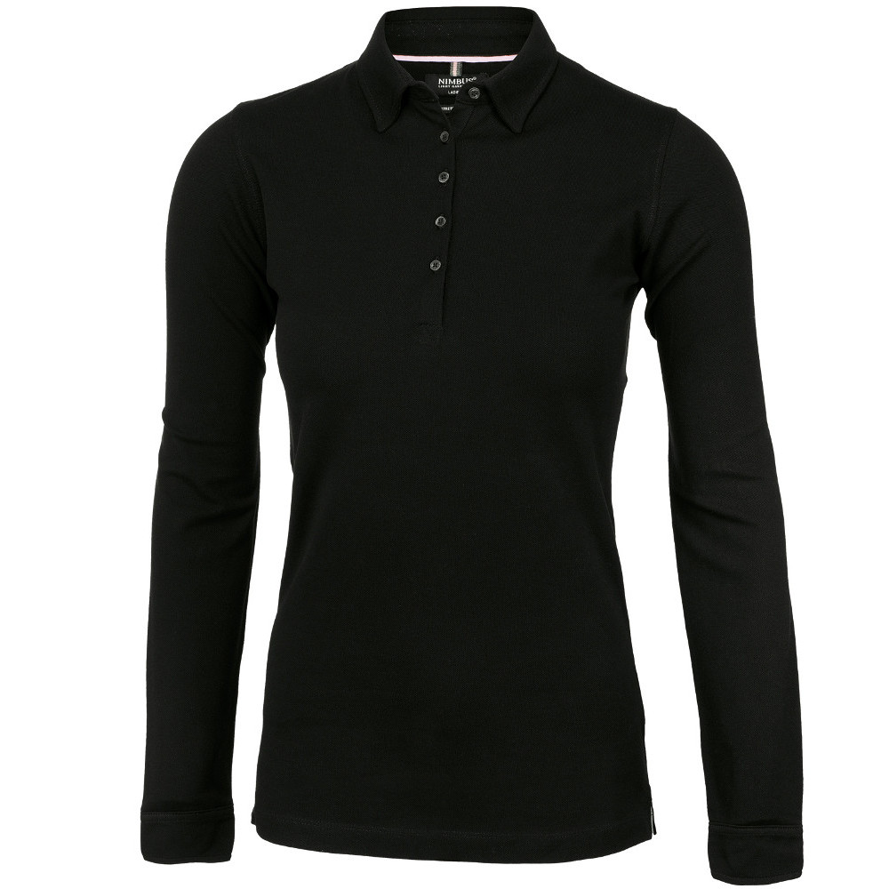 Nimbus Womens/ladies Carlington Cotton Deluxe Long Sleeve Polo Shirt M - Chest 45cm