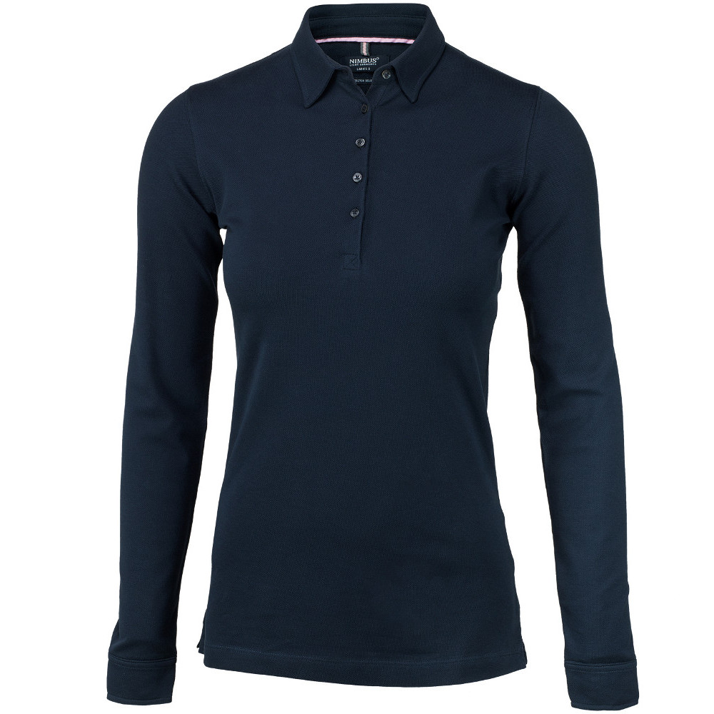 Nimbus Womens/ladies Carlington Cotton Deluxe Long Sleeve Polo Shirt Xl - Chest 51cm