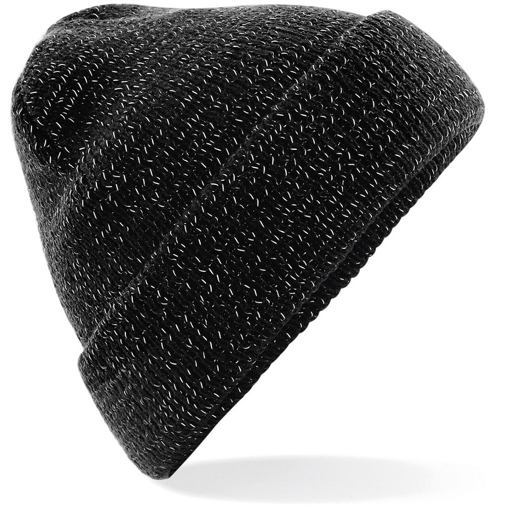 Outdoor Look Mens Edderton Reflective Double Knit Winter Beanie Hat One Size