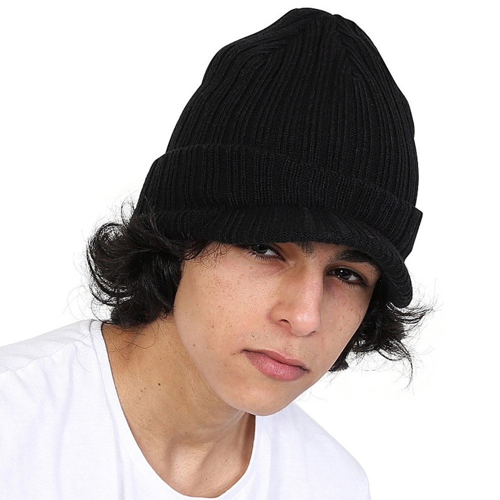 Outdoor Look Mens Glenfinnan Ribbed Knitted Peaked Beanie One Size