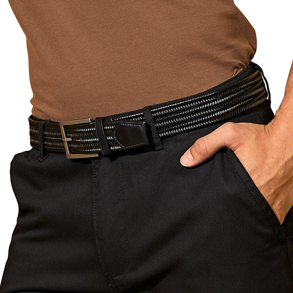 Outdoor Look Mens Leather Adjustable Braid Belt One Size