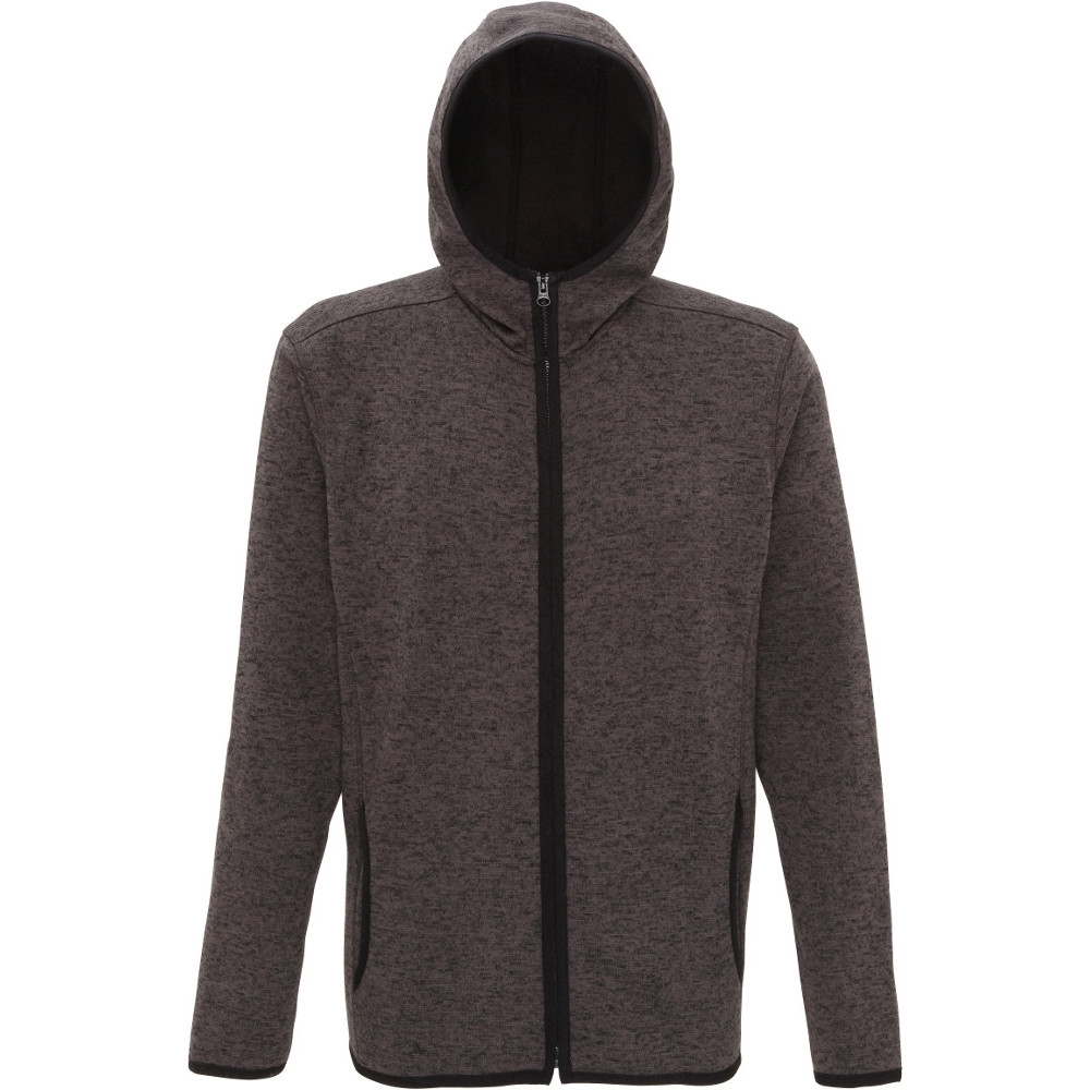 Outdoor Look Mens Melange Hooded Knit Fleece Full Zip Jacket 2xl- Chest Size 50