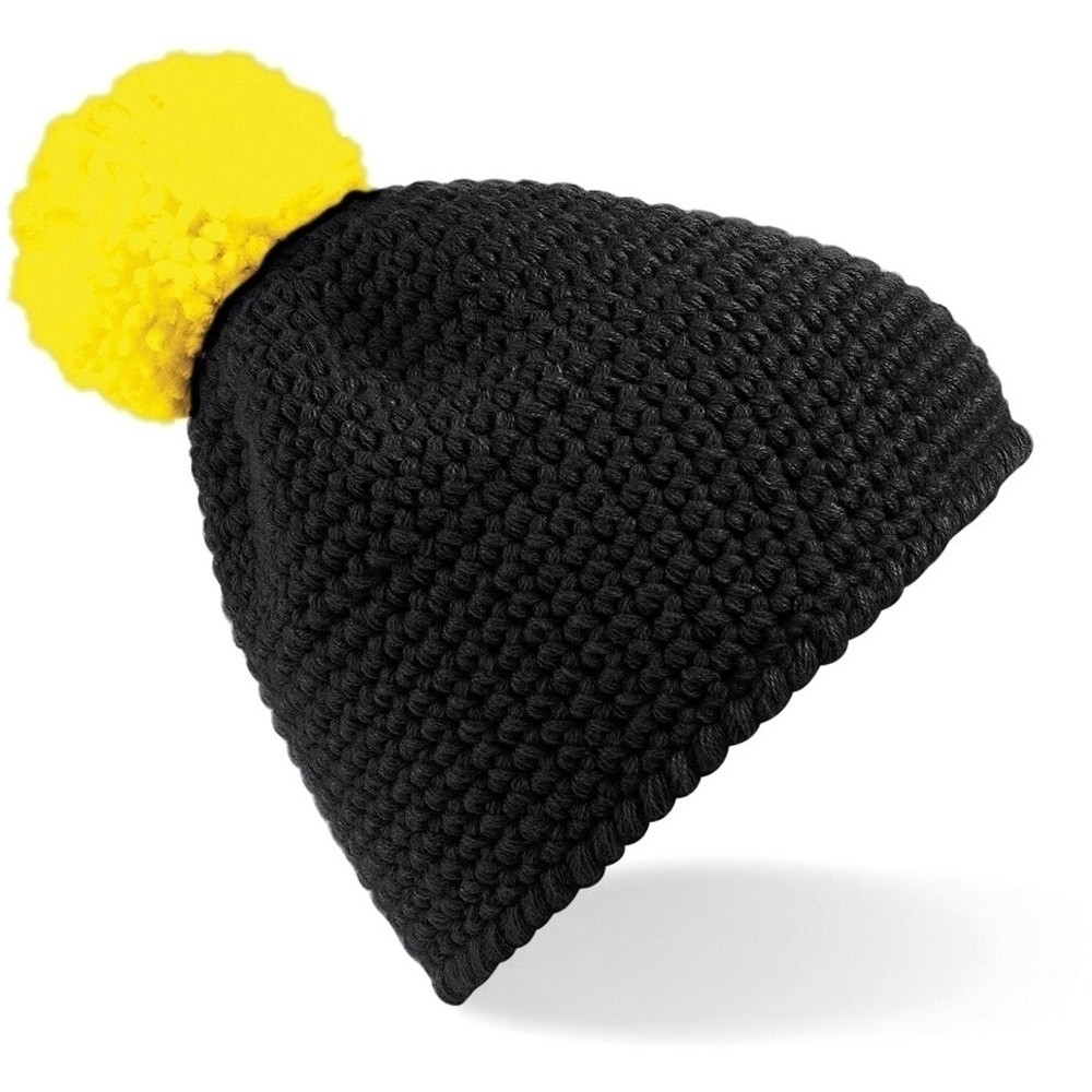 Outdoor Look Mens Ullapool Pom Crochet Knitted Winter Beanie Ski Hat One Size