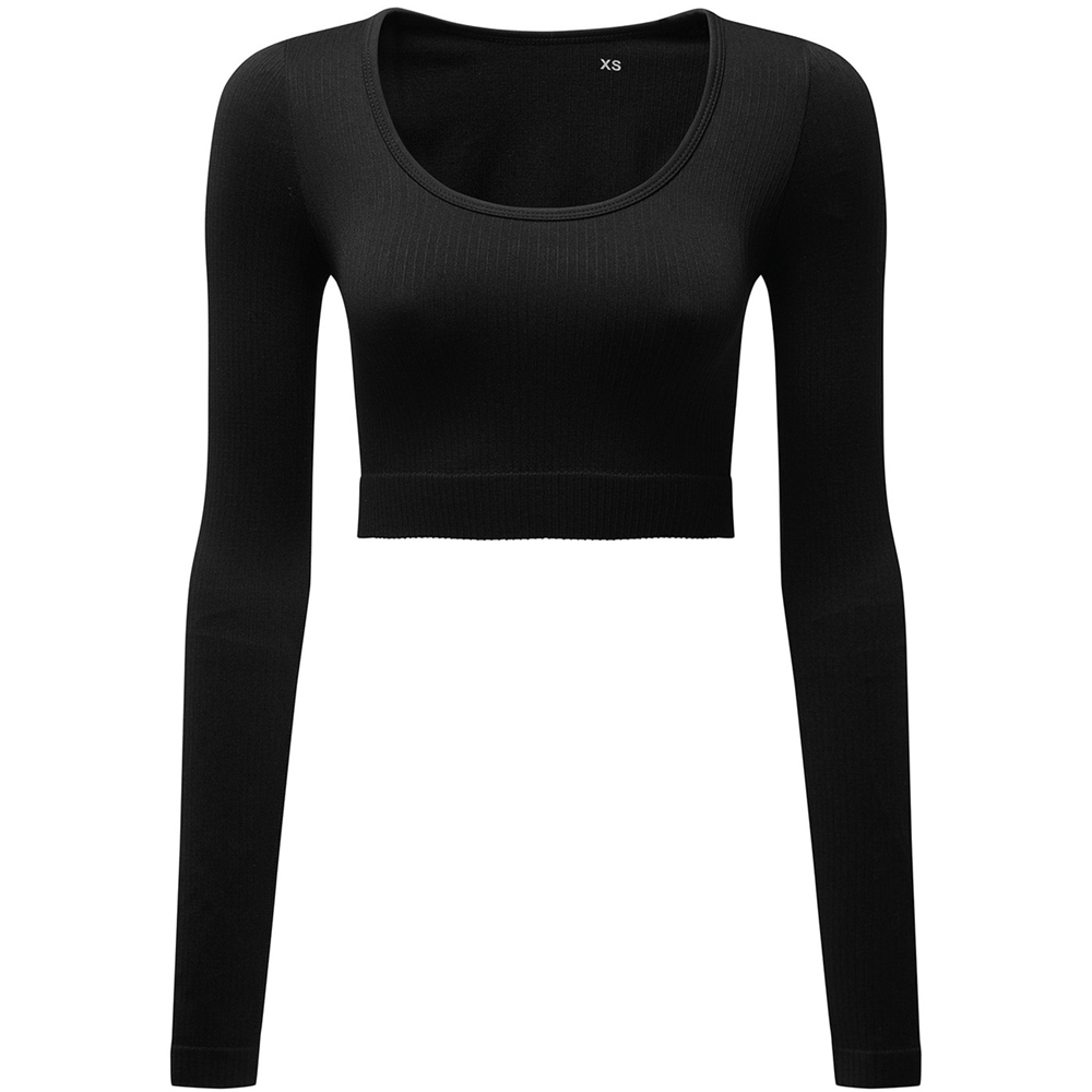 Outdoor Look Womens Ribbed Seamless Fitted 3d Fit Crop Top Large-uk 14