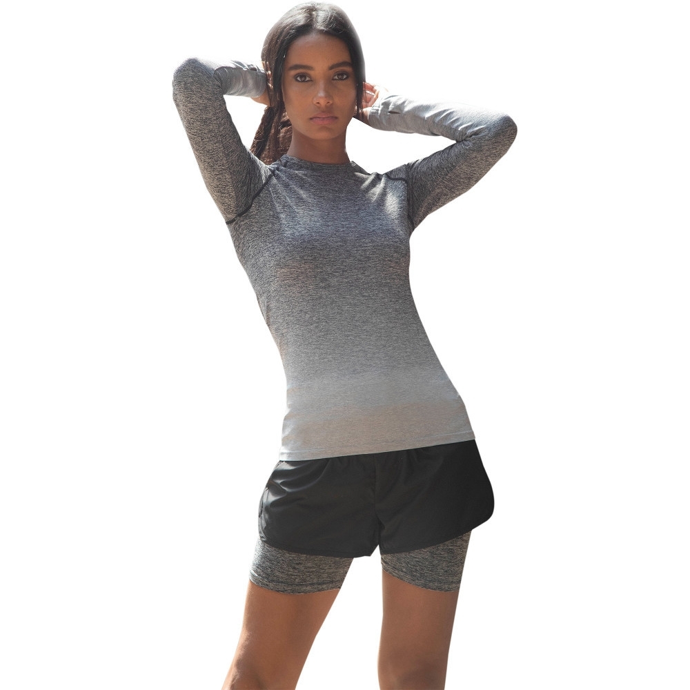 Outdoor Look Womens/ladies Seamless Fade Out Long Sleeve Top S/m - Uk Size 10/12