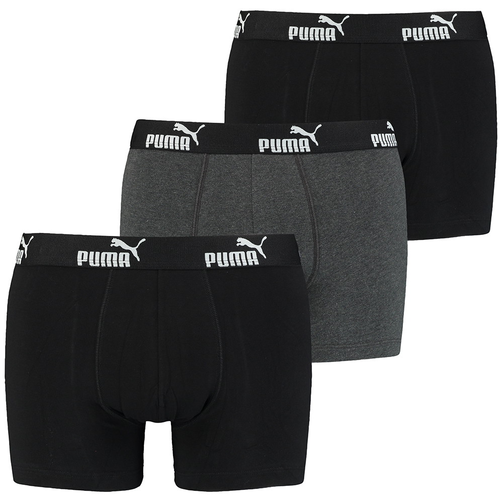 Puma Mens Promo Solid Breathable 3 Pack Boxer Shorts L- Waist 35-37 (89-94cm)