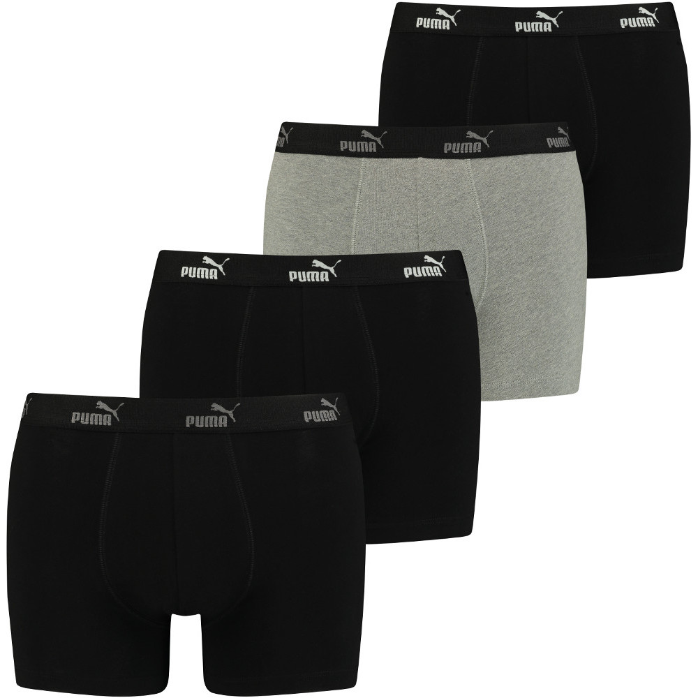 Puma Mens Promo Solid Soft Touch Branded 4 Pack Boxer Shorts L- Waist 35-37 (89-94cm)