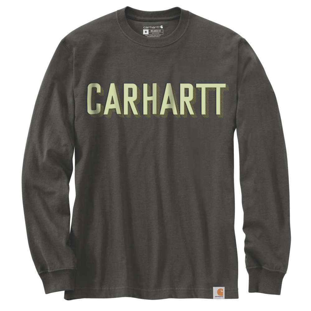 Carhartt Mens Workwear Logo Relaxed Fit Long Sleeve T Shirt L - Chest 42-44 (107-112cm)