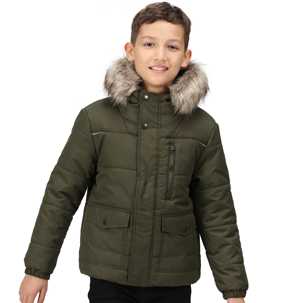 Regatta Boys Parvaiz Hooded Padded Insulated Parka Jacket 11-12 Years - Chest 75-79cm (height 146-152cm)