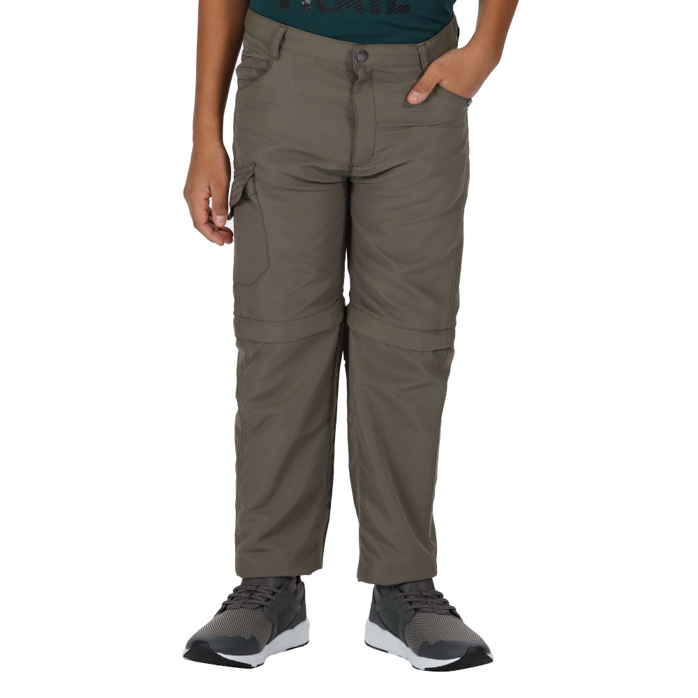 Regatta Boys Sorcer Ii Zip Off Polyester Walking Trousers 5-6 Years - Waist 55-57cm (height 110-116cm)