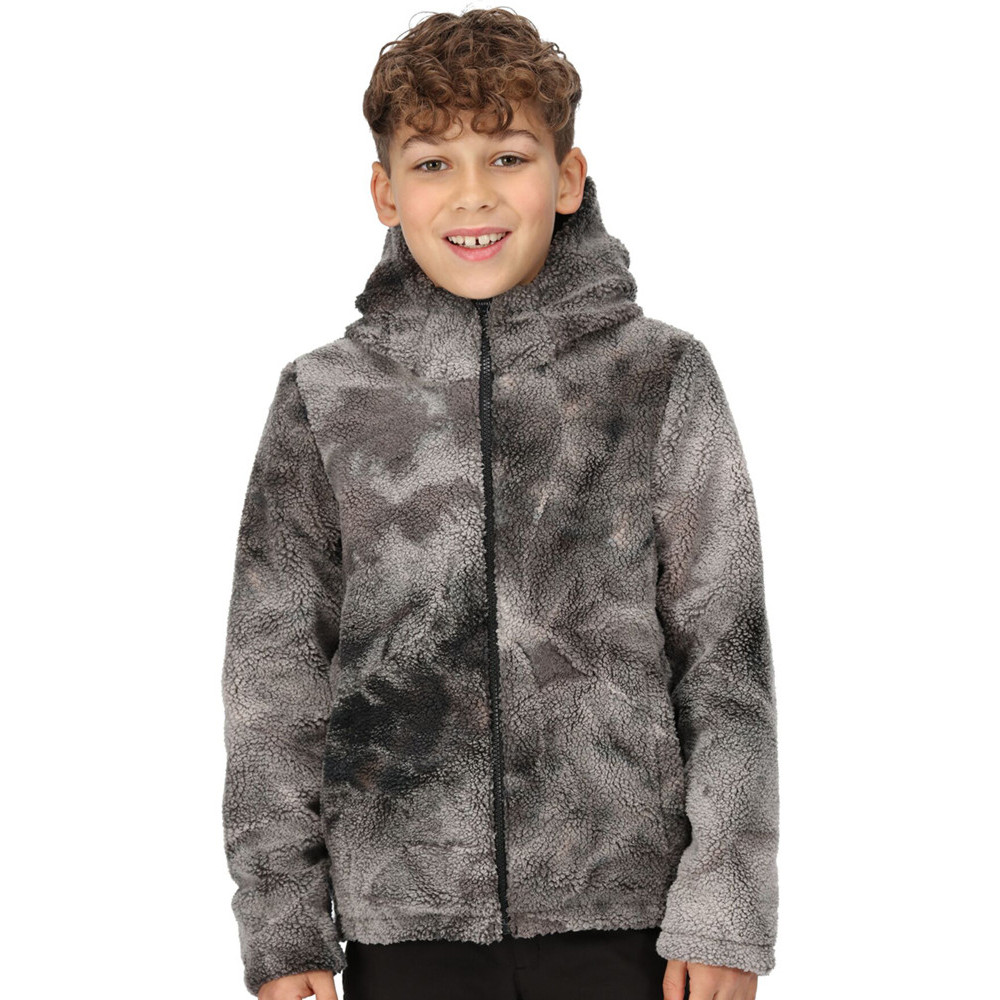 Regatta Boys Spyra Iii Hooded Reversible Fleece Coat 5-6 Years - Chest 59-61cm (height 110-116cm)