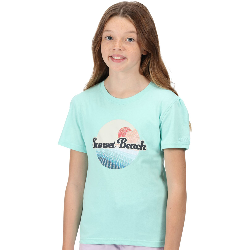 Regatta Girls Bosley V Coolweave Cotton Jersey T Shirt 11-12 Years- Chest 30-31  (75-79cm)