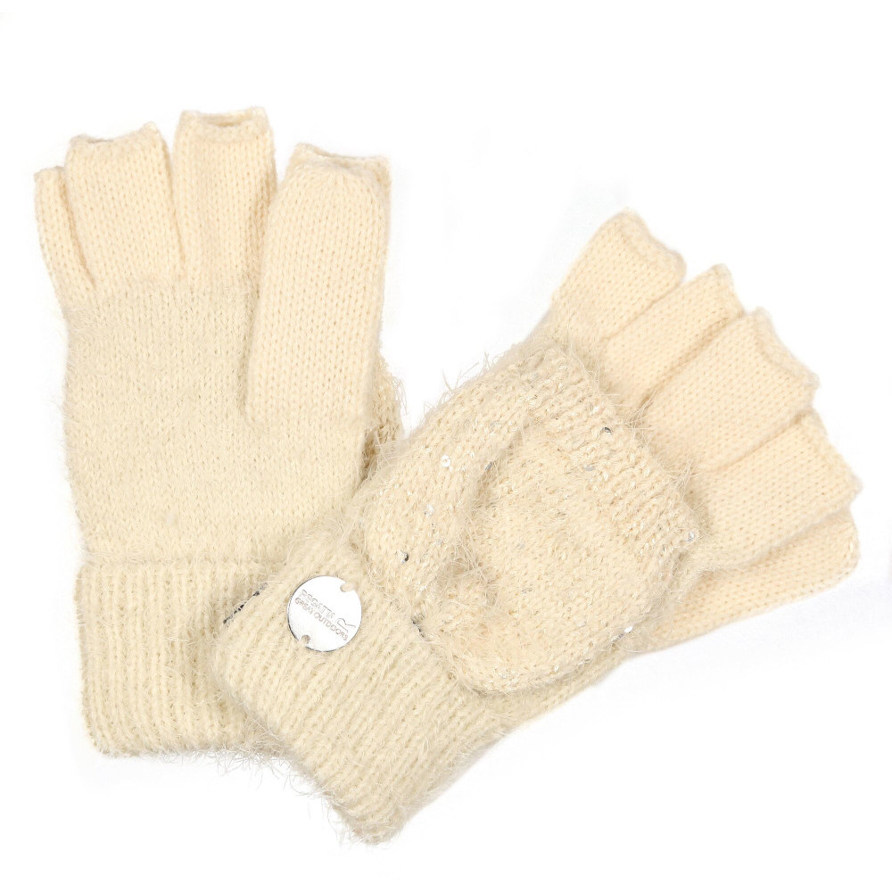 Regatta Girls Heddie Lux Knitted Full Or Fingerless Gloves 7-10 Years