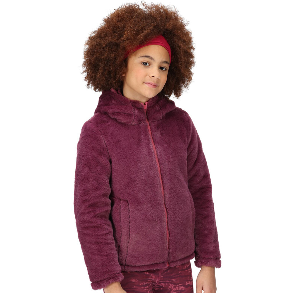 Regatta Girls Spyra Iii Hooded Reversible Fleece Coat 13 Years - Chest 79-83cm (height 153-158cm)