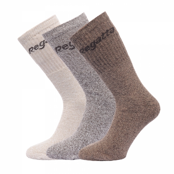 Regatta Mens 3 Pack Durable Everyday Knitted Walking Socks One Size
