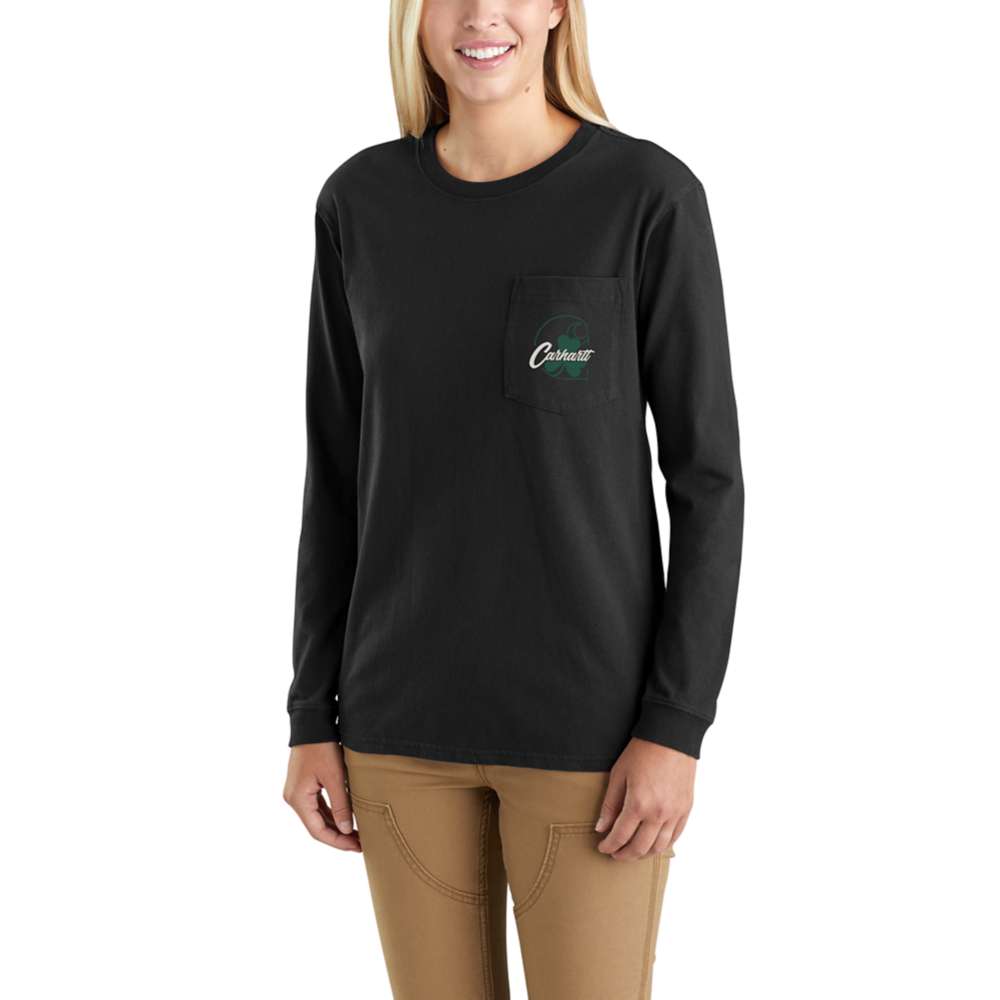 Carhartt Womens Shamrock Graphic Long Sleeve T Shirt Xl - Bust 41.5-43.5 (105-110cm)