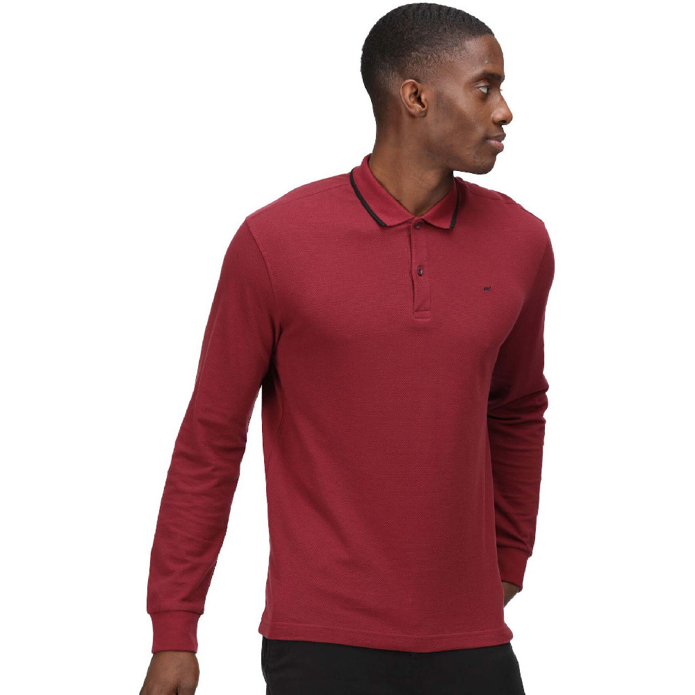 Regatta Mens Leaonzo Organic Cotton Long Sleeve Polo Shirt 3xl - Chest 49-51 (124.5-129.5cm)
