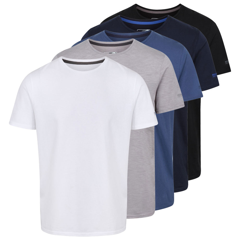Regatta Professional Mens Essentials 5 Pack T Shirt 3xl - Chest 49-51 (124.5-129.5cm)