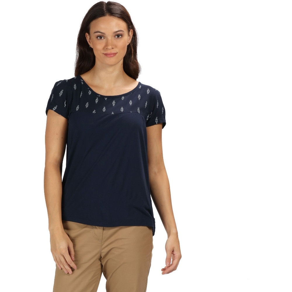 Regatta Womens Abalina Button Detail Casual Jersey T Shirt 10 - Bust 34 (86cm)