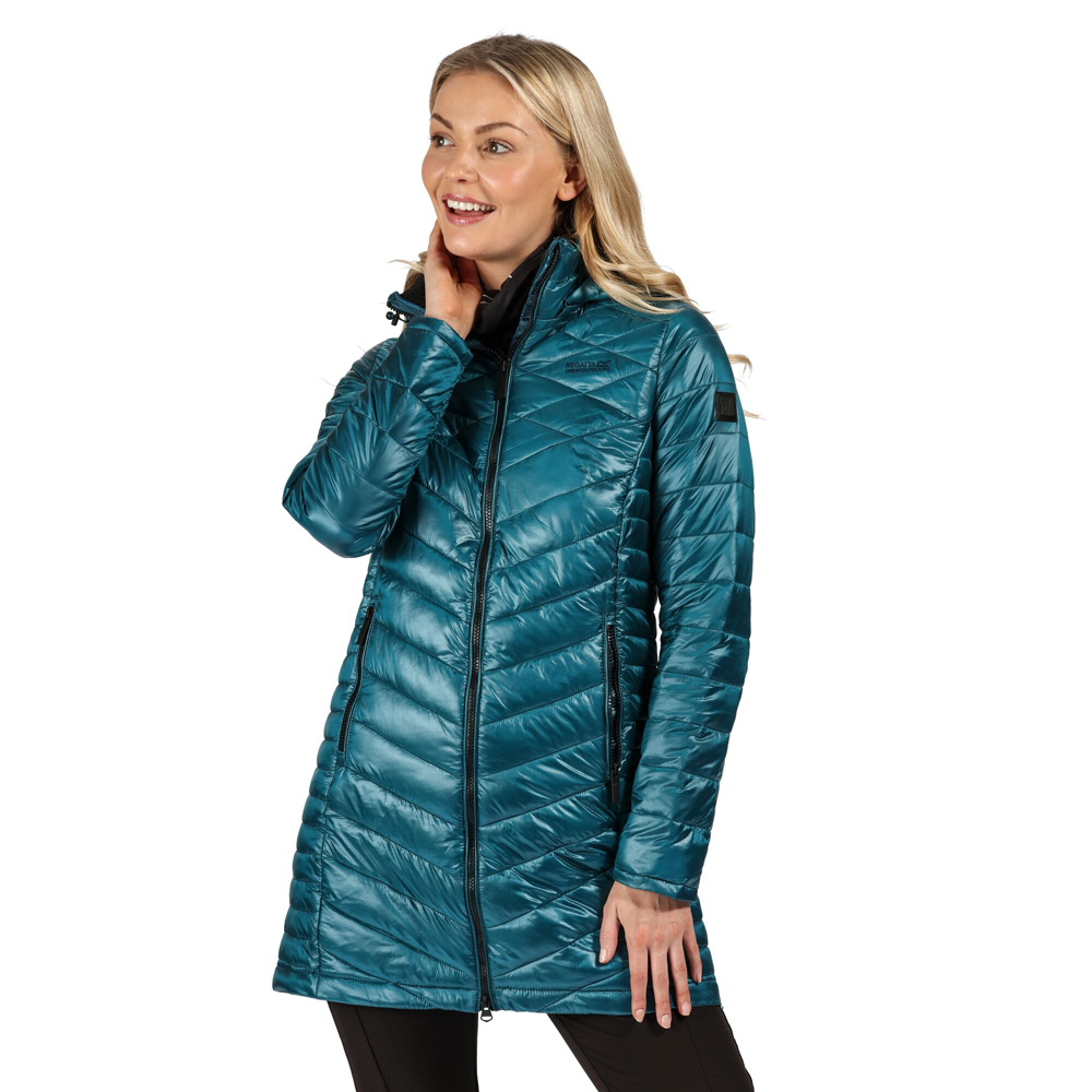 Regatta Womens Andel Ii Long Quilted Puffa Hooded Jacket 12 - Bust 36 (92cm)