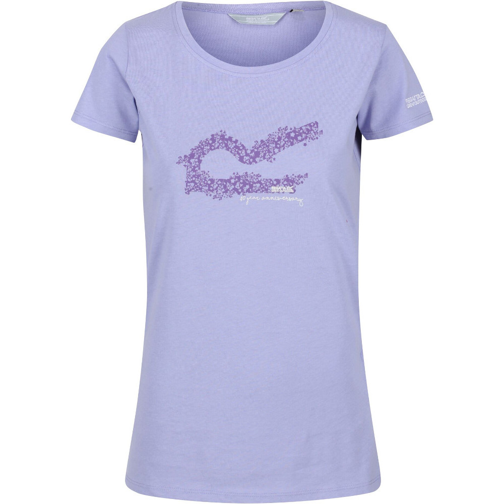 Regatta Womens Breezed Cotton Soft Graphic Jersey T Shirt 14 - Bust 38 (97cm)