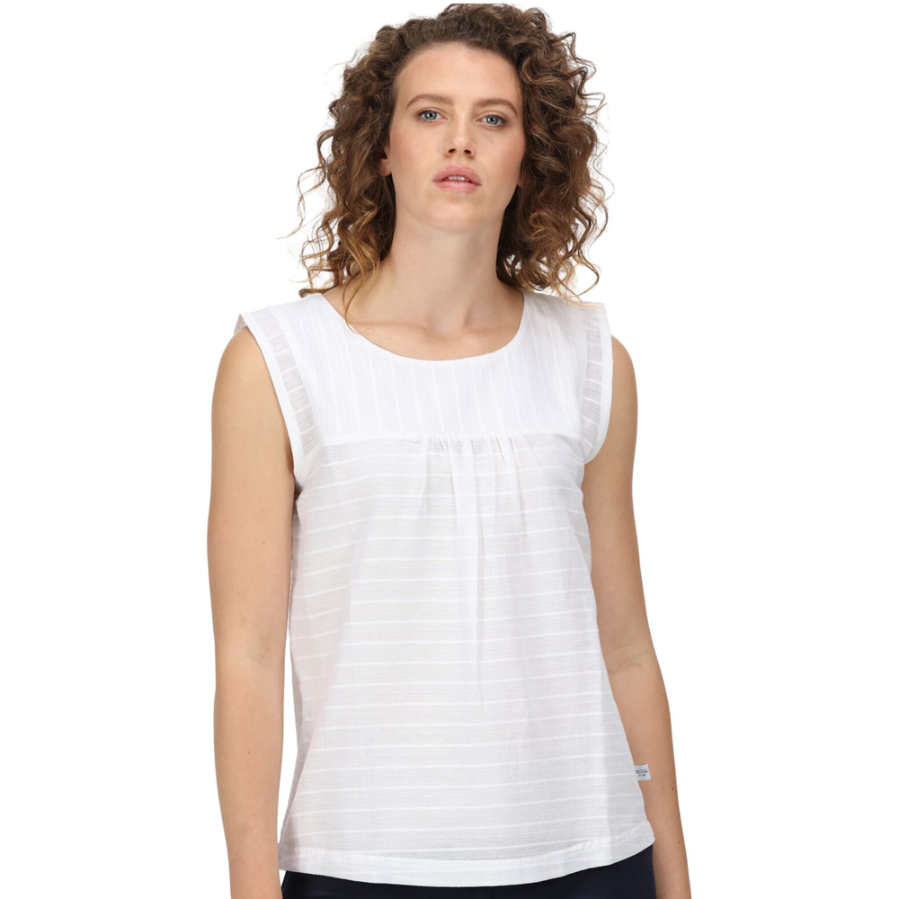 Regatta Womens Bridgidine Stripe Dobby Short Sleeve T Shirt 12 - Bust 36 (92cm)