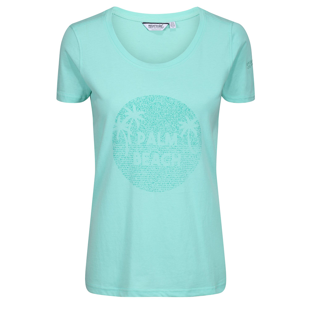 Regatta Womens Filandra Iv Coolweave Cotton Graphic T Shirt 10 - Bust 34 (86cm)