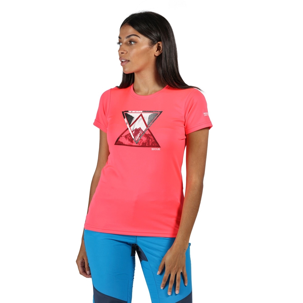 Regatta Womens Fingal V Quick Drying Wicking Graphic T Shirt 10 - Bust 34 (86cm)