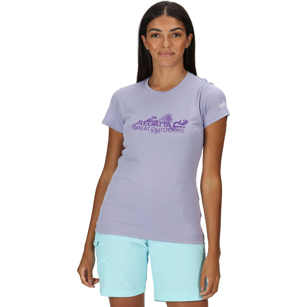 Regatta Womens Fingal V Quick Drying Wicking Graphic T Shirt 8 - Bust 32 (81cm)