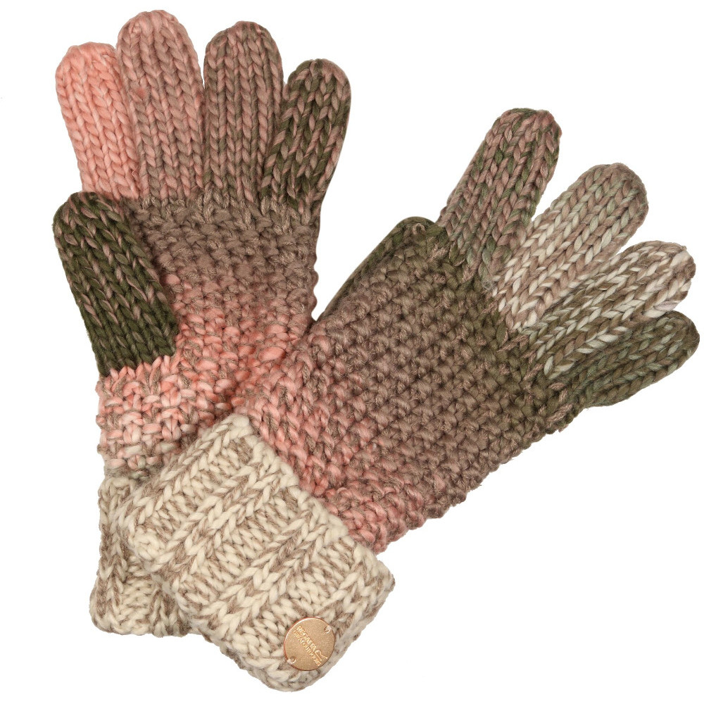 Regatta Womens Frosty Glove V Warm Knit Winter Gloves Large / Extra Large