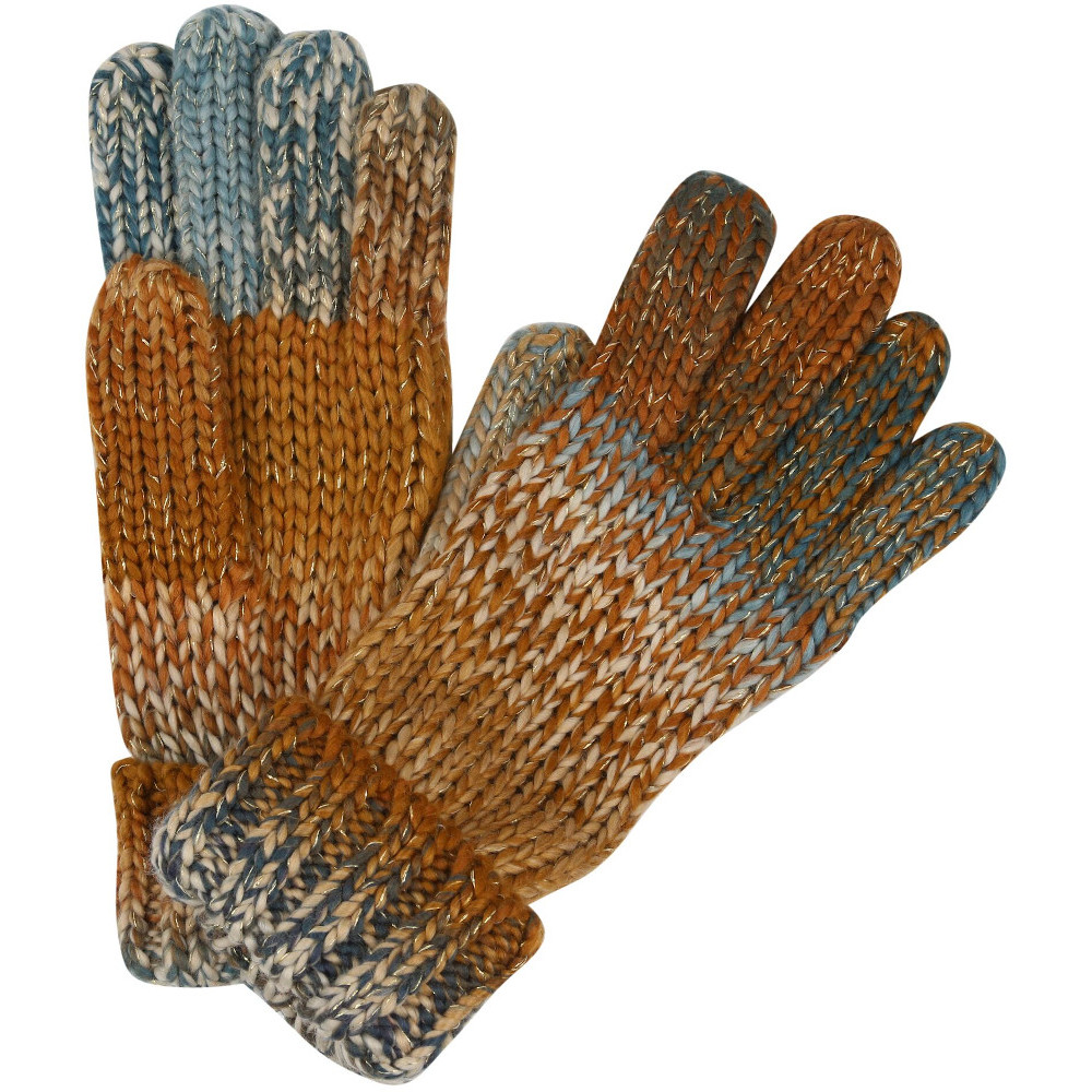 Regatta Womens Frosty Vi Chunky Knit Turn Up Gloves Large/extra Large