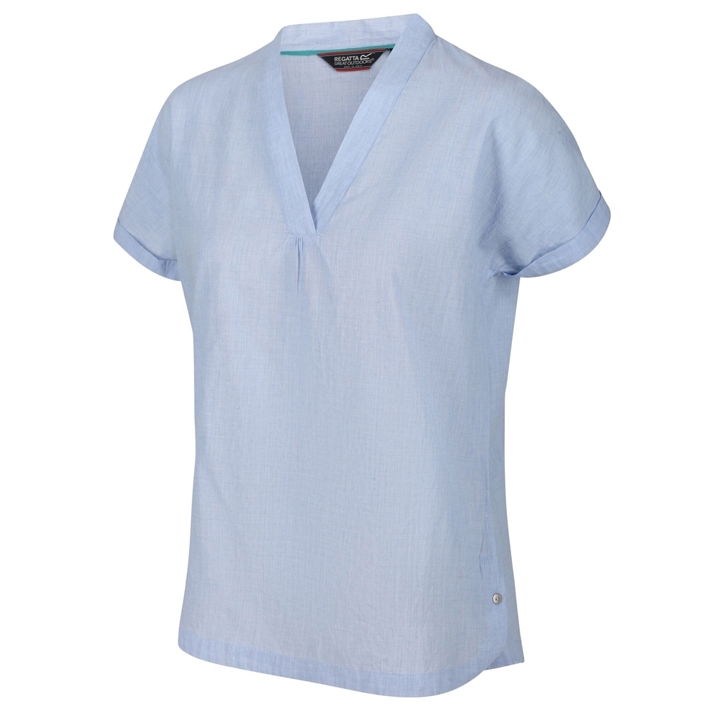 Regatta Womens Jacinda Short Sleeve V Neck Tunic Shirt Top 12 - Bust 36 (92cm)