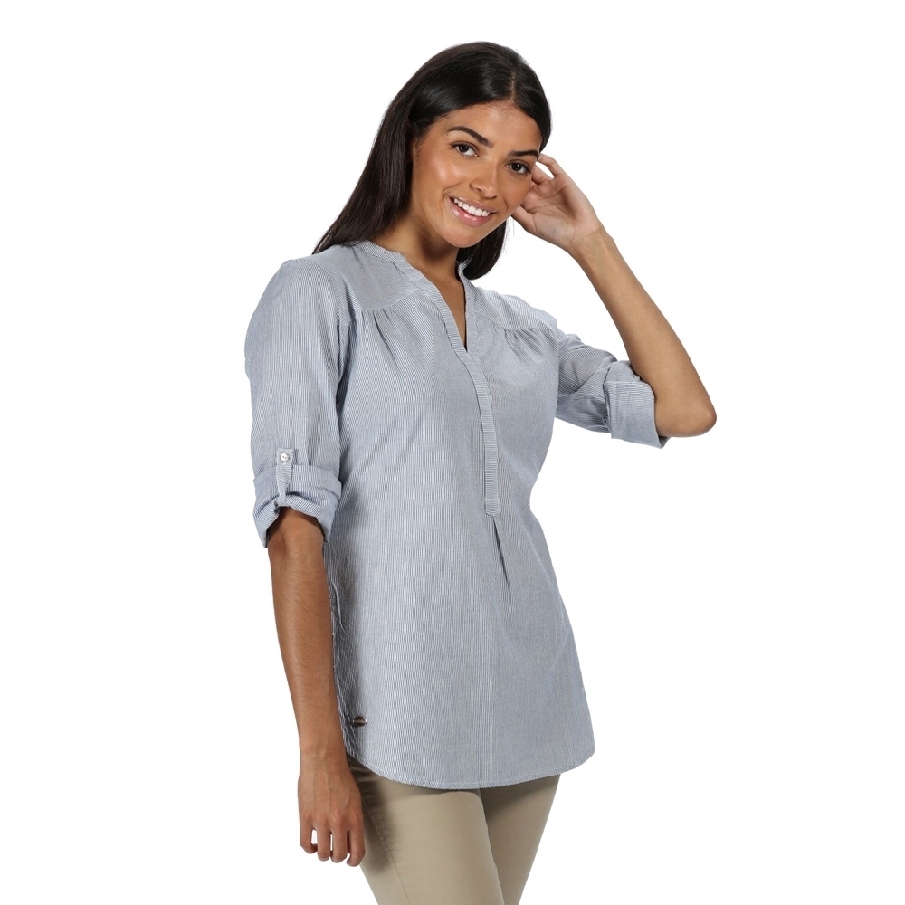 Regatta Womens Maelie Coolweave Cotton Long Sleeve Shirt 8 - Bust 32 (81cm)