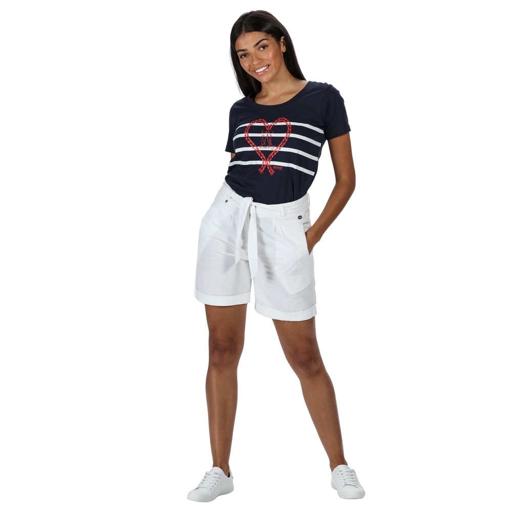 Regatta Womens Samira Coolweave Cotton Casual Summer Shorts 10 - Waist 27 (68cm)
