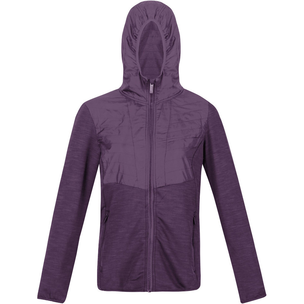 Regatta Womens Upham Hybrid Ii Hooded Full Zip Fleece Jacket 10 - Bust 34 (86cm)