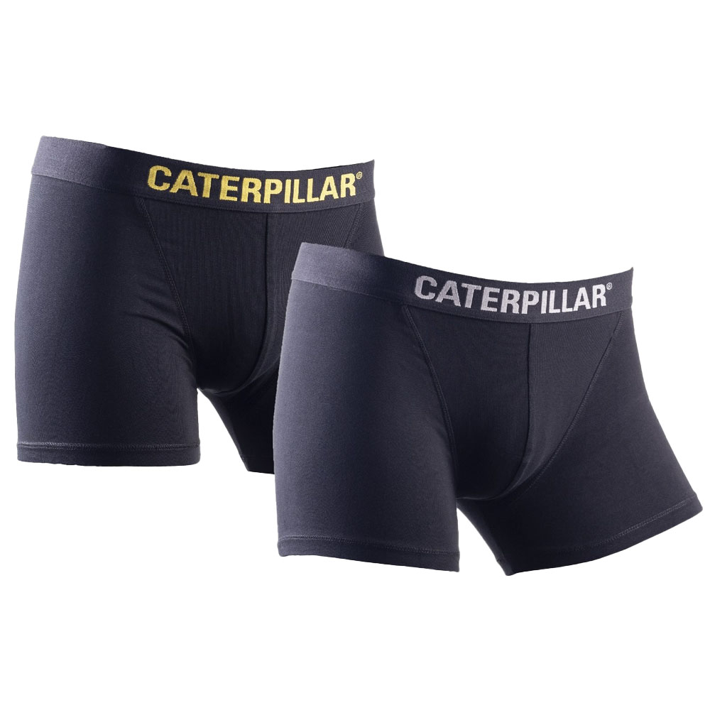 Caterpillar Mens 2 Pack Branded Elasticated Snug Boxer Shorts L - Waist 35-37 (89-94cm)